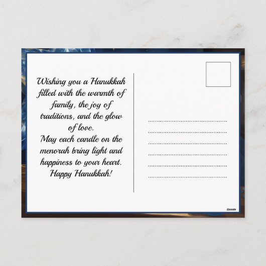 🕎 Happy Chanoeka, aangepaste tekst Feestdagenkaart (Achterkant)