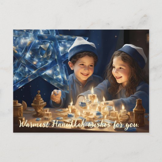 🕎 Happy Chanoeka, aangepaste tekst Feestdagenkaart (Voorkant)