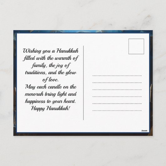 🕎 Happy Chanoeka, aangepaste tekst Feestdagenkaart (Achterkant)