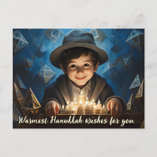 🕎 Happy Chanoeka, aangepaste tekst Feestdagenkaart (Voorkant)