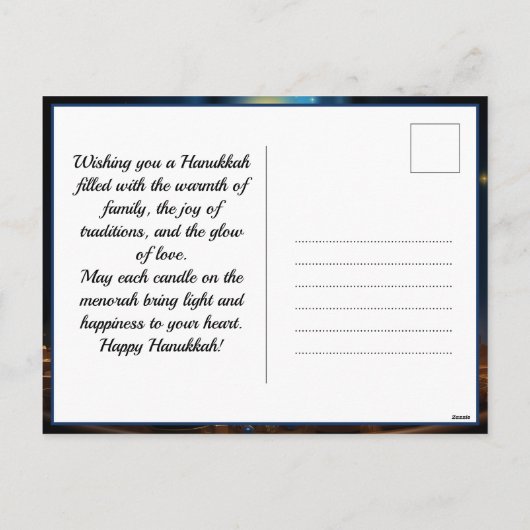 🕎 Happy Chanoeka, aangepaste tekst Feestdagenkaart (Achterkant)