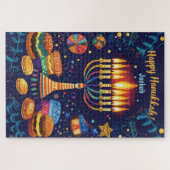 Happy Chanoeka aangepaste tekst Legpuzzel (Horizontaal)