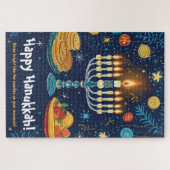 Happy Chanoeka aangepaste tekst Legpuzzel (Horizontaal)