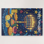 Happy Chanoeka aangepaste tekst Legpuzzel (Horizontaal)