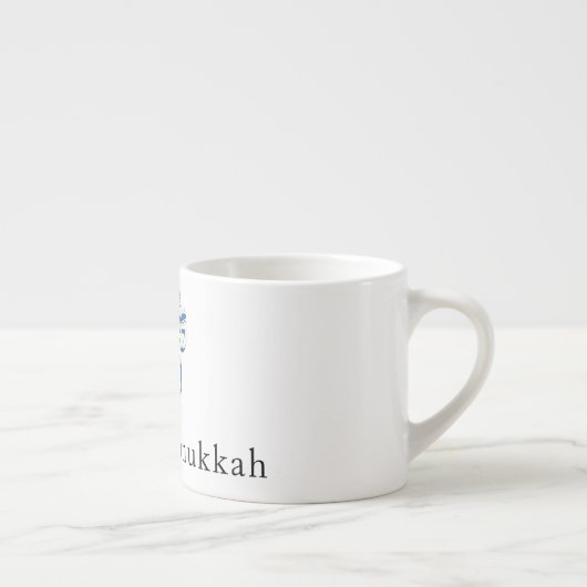 Happy Chanoeka Blauw & Wit Espresso Kop (Rechts)