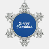 "Happy Chanoeka" blauw wit Vakantie feest ornament (Voorkant)