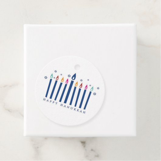 Happy Chanoeka Candles Cadeau Labels (In situ)