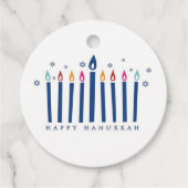Happy Chanoeka Candles Cadeau Labels (Voorkant)
