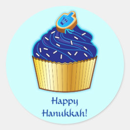 Happy Chanoeka: Cupcake met koekje Ronde Sticker