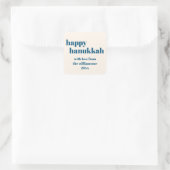 Happy Chanoeka Eenvoudig Blauwgroen Blauw Geperson Vierkante Sticker (Tas)