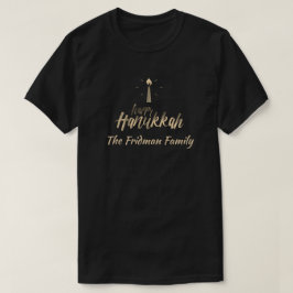Happy Chanoeka Familienaam One Candle Simple T-shirt