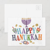 Happy Chanoeka Feestelijk ontwerp Feestdagenkaart (Voorkant / Achterkant)