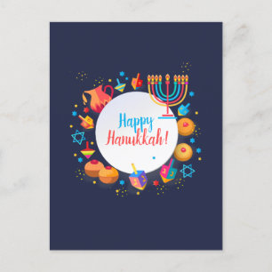 Happy Chanoeka Festival Menorah feestelijke decora Briefkaart