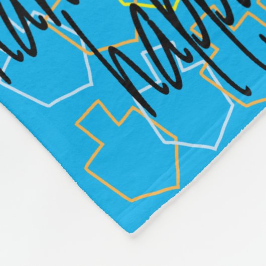 Happy Chanoeka Fleece Deken (Hoek)