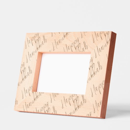 Happy Chanoeka geëtst hout typografie Tijdloos Gegraveerde Lijstjes (Links)