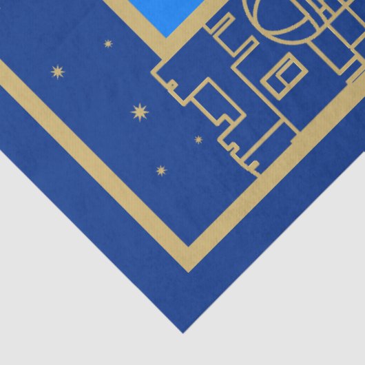 Happy Chanoeka Gold Menorah Joodse feestdag Tissuepapier (Detail)