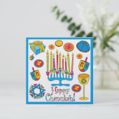 Happy Chanoeka Invitation Kaart (Staand voorkant)