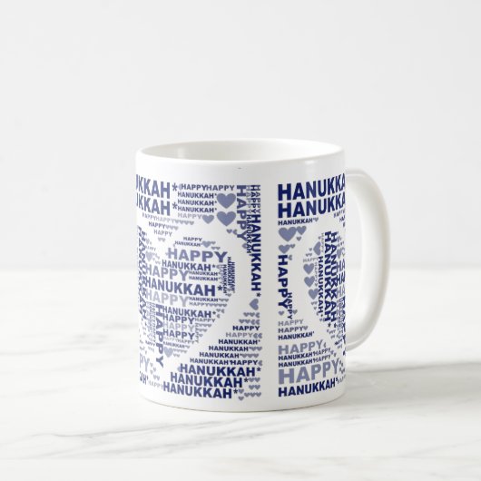 Happy Chanoeka Joodse Vakantie Blauwe Koffie Thee  Koffiemok (Voorkant rechts)