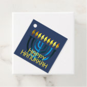 Happy Chanoeka Menorah Blauw Bedankjes Labels (In situ)