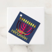 Happy Chanoeka Menorah Roze Bedankjes Labels (In situ)