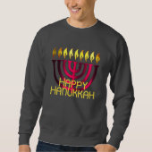 Happy Chanoeka Menorah Roze Trui (Voorkant)