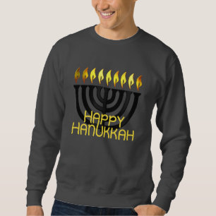 Happy Chanoeka Menorah Zwart Trui