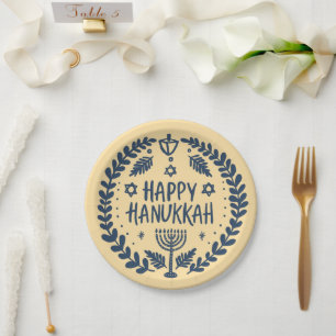 Happy Chanoeka Party grillig Schattige met de hand Papieren Bordje