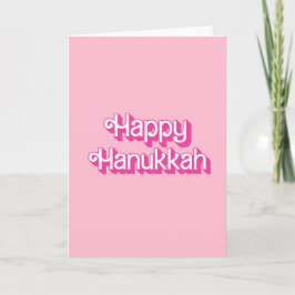 Happy Chanoeka Pink Feestdagen Kaart
