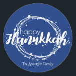 Happy Chanoeka Sneeuwbellen Sticker Gift Label<br><div class="desc">Schattigee en stijlvolle Happy Hanukkah Snow Bubbles Sticker Gift Label is ideaal voor uw vakantie cadeau geven behoeften. Er zijn andere producten die overeenkomen met dit ontwerp.</div>