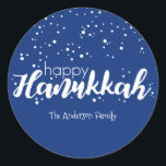 Happy Chanoeka Sneeuwbellen Sticker Gift Label<br><div class="desc">Schattigee en stijlvolle Happy Hanukkah Snow Bubbles Sticker Gift Label is ideaal voor uw vakantie cadeau geven behoeften. Er zijn andere producten die overeenkomen met dit ontwerp.</div>