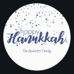 Happy Chanoeka Sneeuwbellen Sticker Gift Label<br><div class="desc">Schattigee en stijlvolle Happy Hanukkah Snow Bubbles Sticker Gift Label is ideaal voor uw vakantie cadeau geven behoeften. Er zijn andere producten die overeenkomen met dit ontwerp.</div>