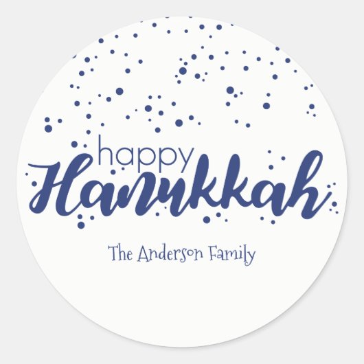 Happy Chanoeka Sneeuwbellen Sticker Gift Label (Voorkant)