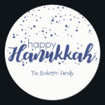 Happy Chanoeka Sneeuwbellen Sticker Gift Label<br><div class="desc">Schattigee en stijlvolle Happy Hanukkah Snow Bubbles Sticker Gift Label is ideaal voor uw vakantie cadeau geven behoeften. Er zijn andere producten die overeenkomen met dit ontwerp.</div>