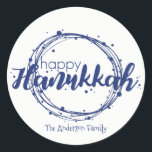 Happy Chanoeka Sneeuwbellen Sticker Gift Label<br><div class="desc">Schattigee en stijlvolle Happy Hanukkah Snow Bubbles Sticker Gift Label is ideaal voor uw vakantie cadeau geven behoeften. Er zijn andere producten die overeenkomen met dit ontwerp.</div>