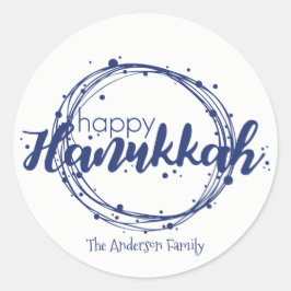 Happy Chanoeka Sneeuwbellen Sticker Gift Label