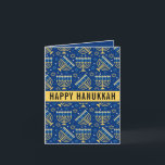 Happy Chanoeka Star of David Schattige Trendy Feestdagen Kaart<br><div class="desc">Gelukkige Chanoeka,  ster van David,  Menorah,  schattig,  wit,  geel,  blauw,  trendy,  sterren,  kaarsen kaart.</div>