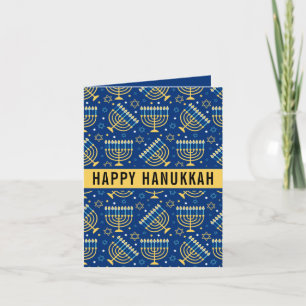 Happy Chanoeka Star of David Schattige Trendy Feestdagen Kaart