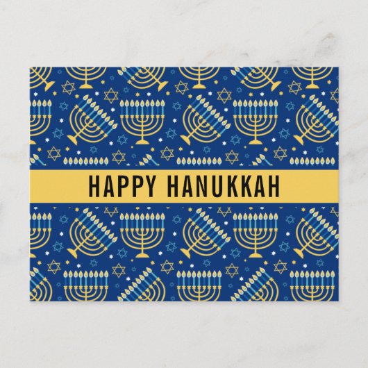 Happy Chanoeka Star of David Schattige Trendy Feestdagenkaart (Voorkant)