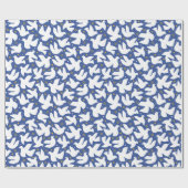 Happy Chanoeka Star van David Dove Wit Blauw Cadeaupapier (Vlak)