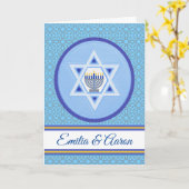 Happy Chanoeka voor Paar Voeg een naam toe Kaart (Gele Bloem)