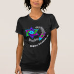 Happy Chanukah Dark T-Shirt<br><div class="desc">Een Happy Chanukah voor iedereen met deze joodse ster en dreidel.</div>