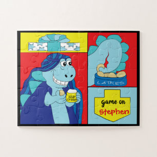 Happy Chanukah Dinosaur Jigzaag Puzzle Legpuzzel