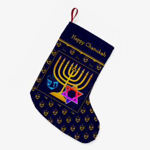 HAPPY CHANUKAH   Dreidel   Menorah   Ster of David Kleine Kerstsok