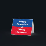 Happy Chanukah en Merry Kerstfeestdag Kaart<br><div class="desc">Voorzijde: Happy Chanoeka! Vrolijk en kerst! Binnenin: Laten we het vieren!</div>
