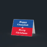 Happy Chanukah en Merry Kerstfeestdag Kaart<br><div class="desc">Voorzijde: Happy Chanoeka! Vrolijk en kerst! Binnenin: Laten we het vieren!</div>