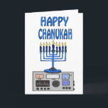 Happy Chanukah Ham Radio Wenskaart Feestdagen Kaart<br><div class="desc">Hier is een Chanoekaart voor Joodse Hams om naar hun medemens,  vrienden of familie te sturen. U kunt dit met jouw naam aanpassen en teken roepen. U kunt de binnengroet ook veranderen als u de kaart een verschillend bericht wilt hebben. ( We hebben dit een 9 kaars-menorah voor Chanoeka.)</div>