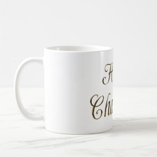 Happy Chanukah Hanukkah Gold Typografie Elegant Koffiemok (Links)