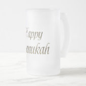 Happy Chanukah Hanukkah Gold Typografie Elegant Matglas Bierpul (Voorkant rechts)