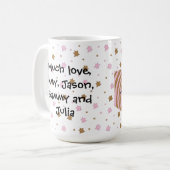 Happy Chanukah/Hanukkah PINK/Brown Star Mok (Voorkant links)