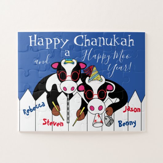 Happy Chanukah Happy Moo Year Legpuzzel (Horizontaal)